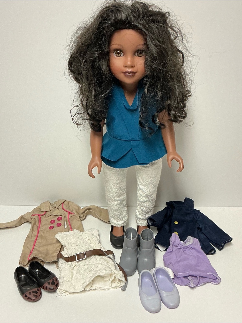 African American Journey Girls Doll with Clothing Lot